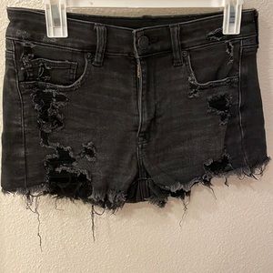 American Eagle black denim shorts 6